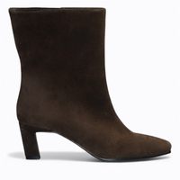 SKÓRZANE Czekoladowe botki damskie Finriel