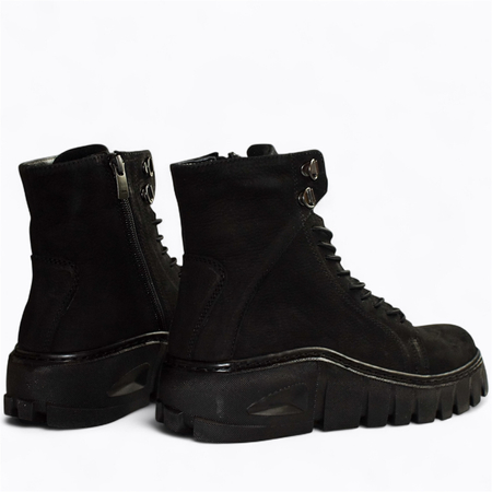 Skórzane czarne botki damskie Hadrina