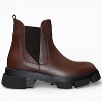 SKÓRZANE BRĄZOWE SZTYBLETY DAMSKIE TERYSSA