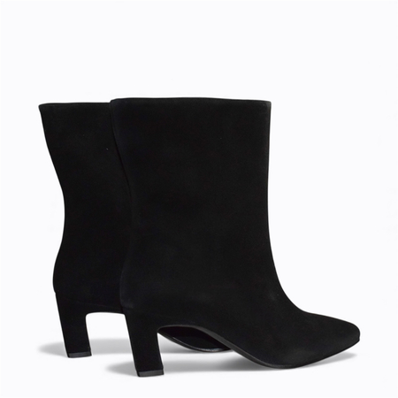 Skórzane czarne botki damskie Finriel