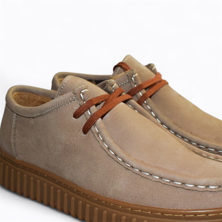 SKÓRZANE BEŻOWE PÓŁBUTY DAMSKIE VIRETIA