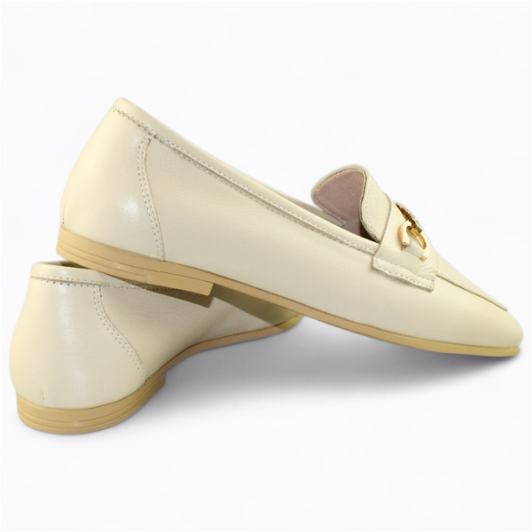 Eleanir Beige Leather Women's Shoes