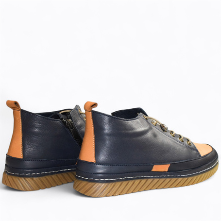 Dismara Navy Blue Leather Women's Boots