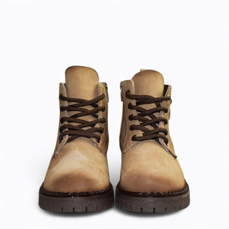 Skórzane szare botki damskie Frilama