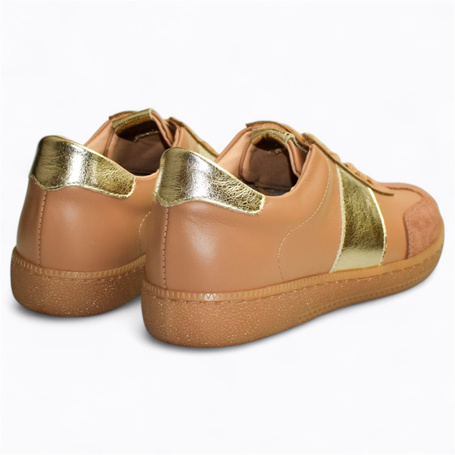 Teteria Beige Leather Women's Sneakers