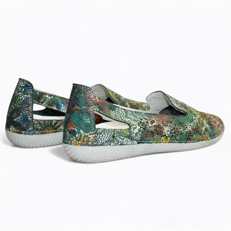Gilveth Women's Green Leather Low-Cut Shoes