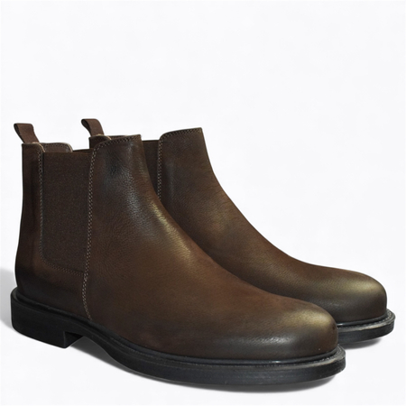 SKÓRZANE BRĄZOWE SZTYBLETY MĘSKIE FLORIUS