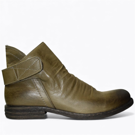 SKÓRZANE ZIELONE BOTKI DAMSKIE NIXORIA