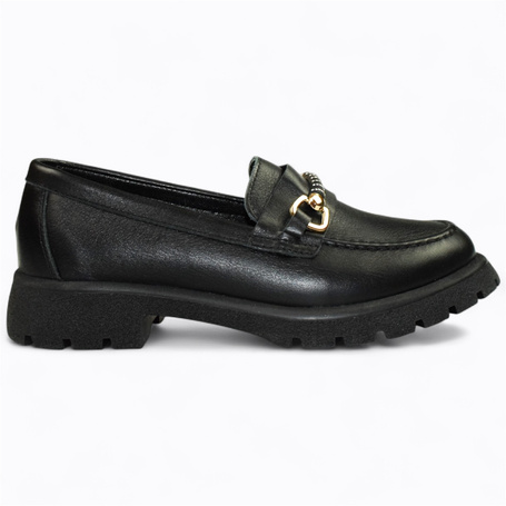 Medrena Women's Black Leather Low-Cut Shoes