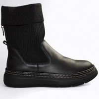 Skórzane czarne botki damskie Yasiria