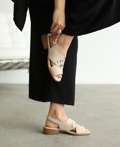 Brimeli Beige Leather Women's Sandals