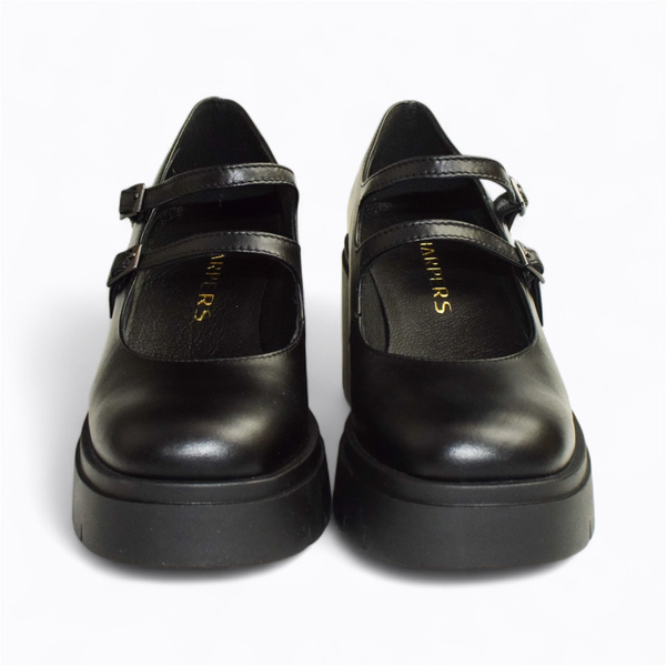 Tibisia Women's Black Leather Low-Cut Shoes