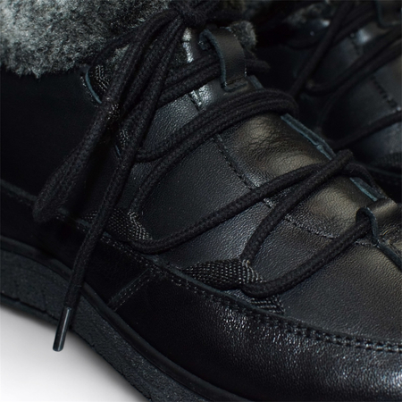 Skórzane czarne śniegowce damskie barefoot Renalia