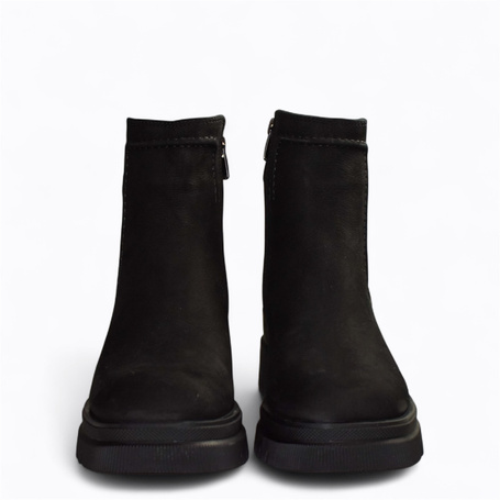 Selvira Women's Black Leather Ankle Boots