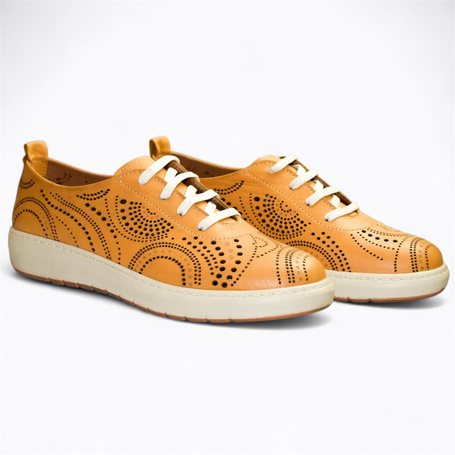 LANIVIA WOMEN'S MUSTARD-COLORED LOW-TOP SHOES