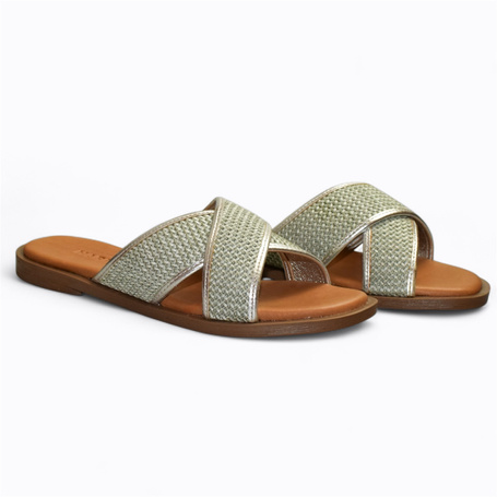 KRIMENA WOMEN'S SILVER FLIP-FLOPS