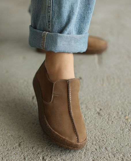Teremis Beige Leather Women's Low-Cut Shoes