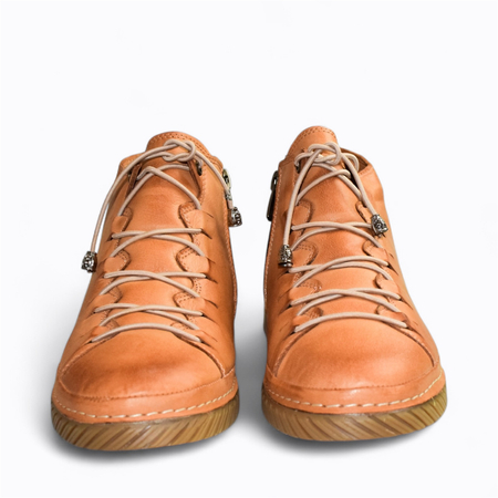 SKÓRZANE RUDE TRZEWIKI DAMSKIE NOLIRIA