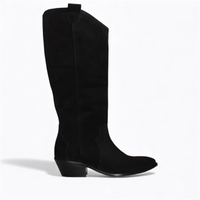 SKÓRZANE CZARNE KOWBOJKI DAMSKIE EMELDIA