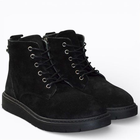 Skórzane czarne trzewiki damskie Merilei