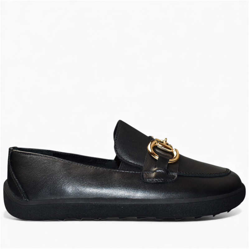 Skórzane czarne półbuty damskie barefoot Jasirea