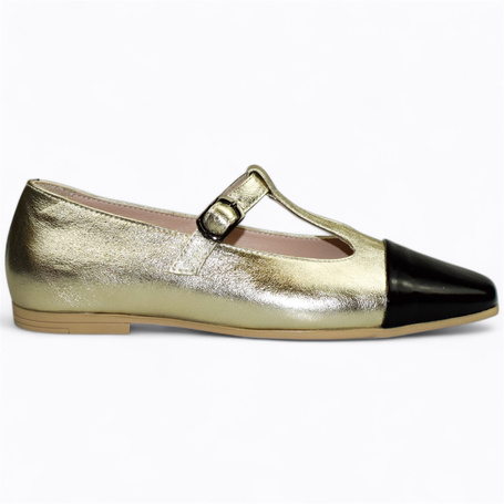 Aselina Women's Leather Gold Loafers