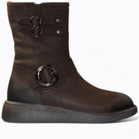 SKÓRZANE BRĄZOWE TRZEWIKI DAMSKIE DAVINIA