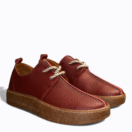 SKÓRZANE BORDOWE PÓŁBUTY DAMSKIE OLIRIEN