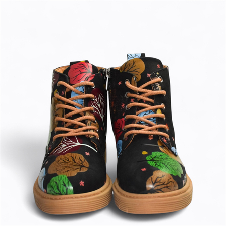 Skórzane czarne trzewiki damskie Brinara