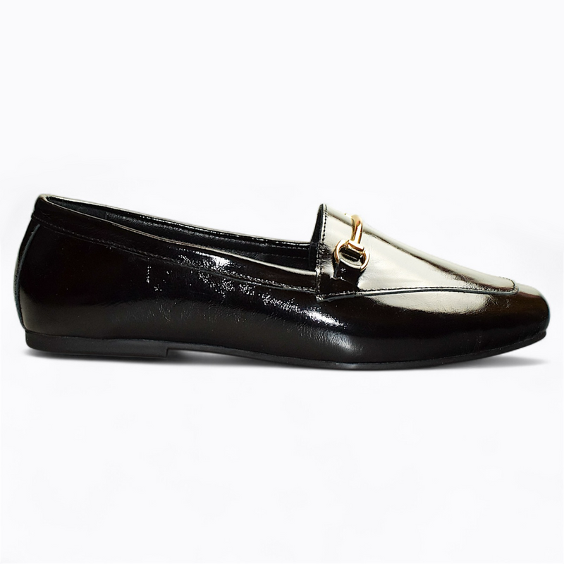 ERISSAN WOMEN'S BLACK LEATHER LOW-CUT SHOES