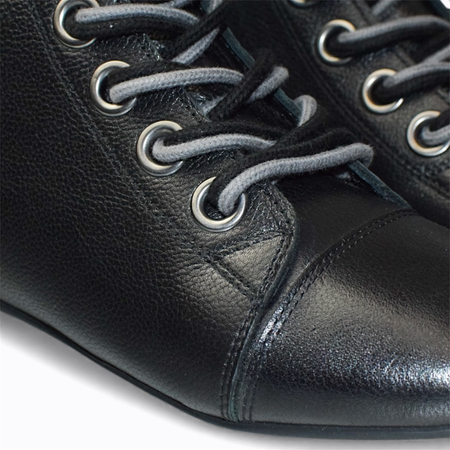 SKÓRZANE CZARNE TRZEWIKI DAMSKIE CERILIA