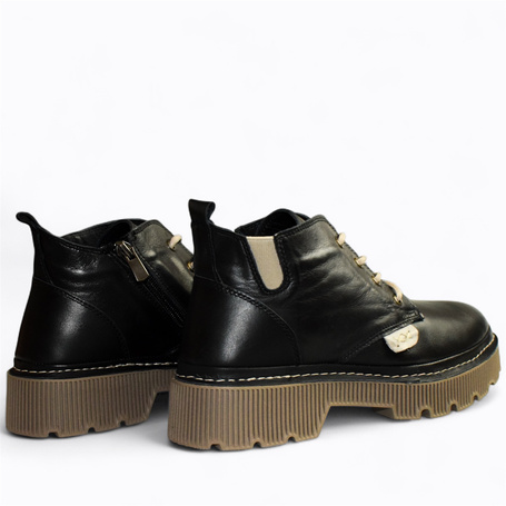 Markena Women's Black Leather Boots