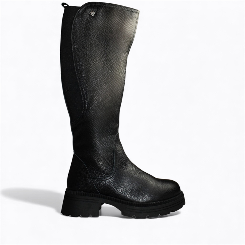 Skórzane czarne kozaki damskie Euridia