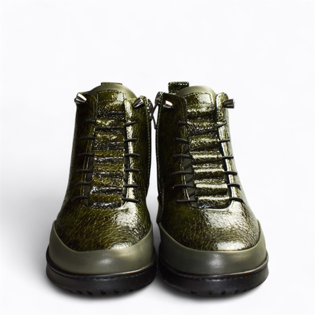 Aristea Women's Green Leather Boots