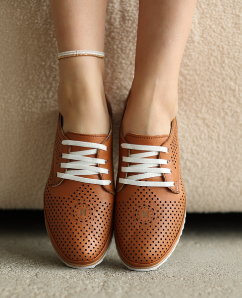 Larimea Women's Red Leather Low-Cut Shoes