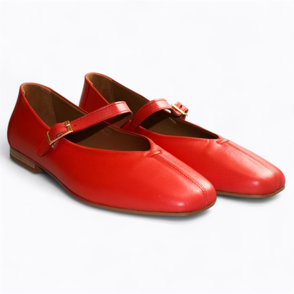 Olivina Women's Red Leather Low-Cut Shoes