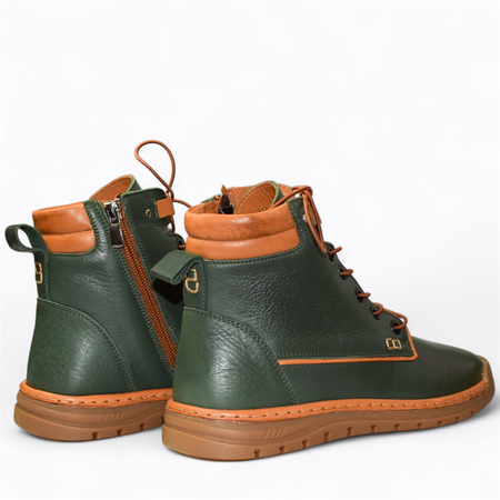 Skórzane oliwkowe trzewiki damskie Ramarin