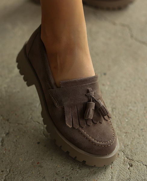 Parlisa Women's Taupe Leather Moccasins