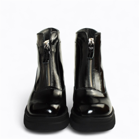 Skórzane czarne botki damskie Auvrina