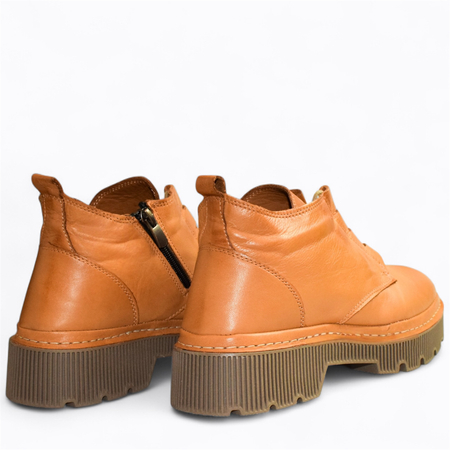 SKÓRZANE RUDE TRZEWIKI DAMSKIE MIRELIS