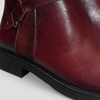 Skórzane bordowe botki damskie Siliora
