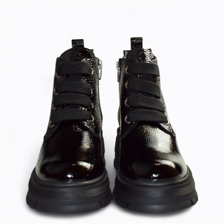 Jesmira Women's Black Leather Ankle Boots
