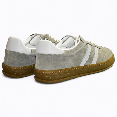 Skórzane szare sneakersy damskie Magline