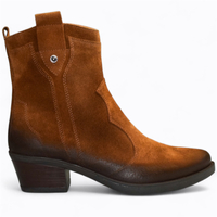 Skórzane rude kowbojki damskie Nomelia