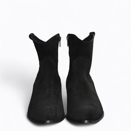 Eferine Women's Black Leather Cowboy Boots