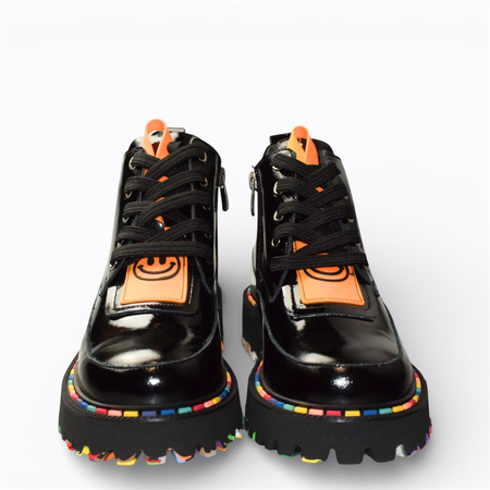 SKÓRZANE CZARNE TRZEWIKI DAMSKIE ADRIONA