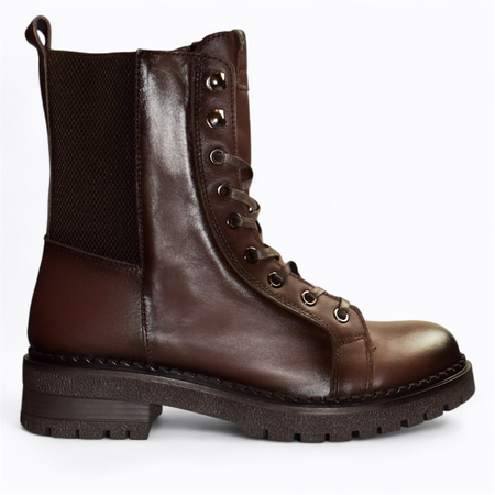 SKÓRZANE BRĄZOWE TRZEWIKI DAMSKIE KARIANA