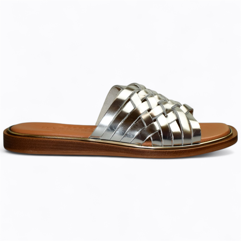 BRILIEN WOMEN'S SILVER FLIP-FLOPS
