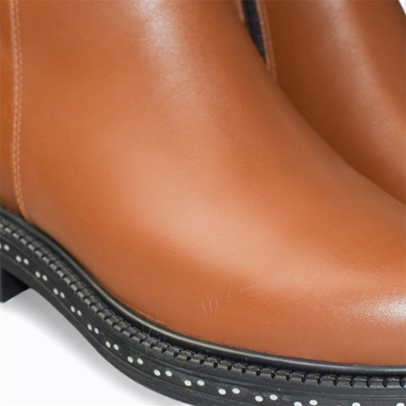 SKÓRZANE RUDE BOTKI DAMSKIE MARITHA