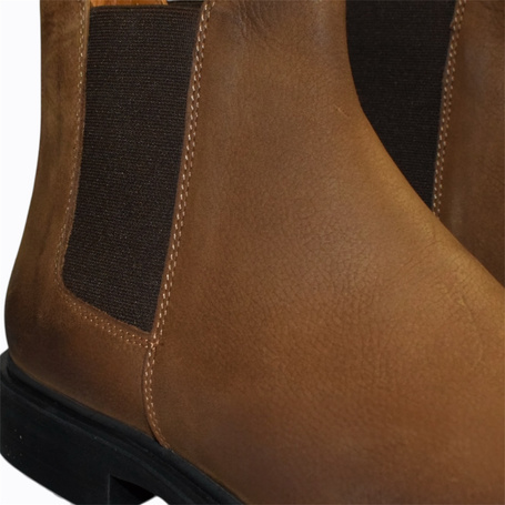 FLORIUS MEN'S RED LEATHER ANKLE BOOTS